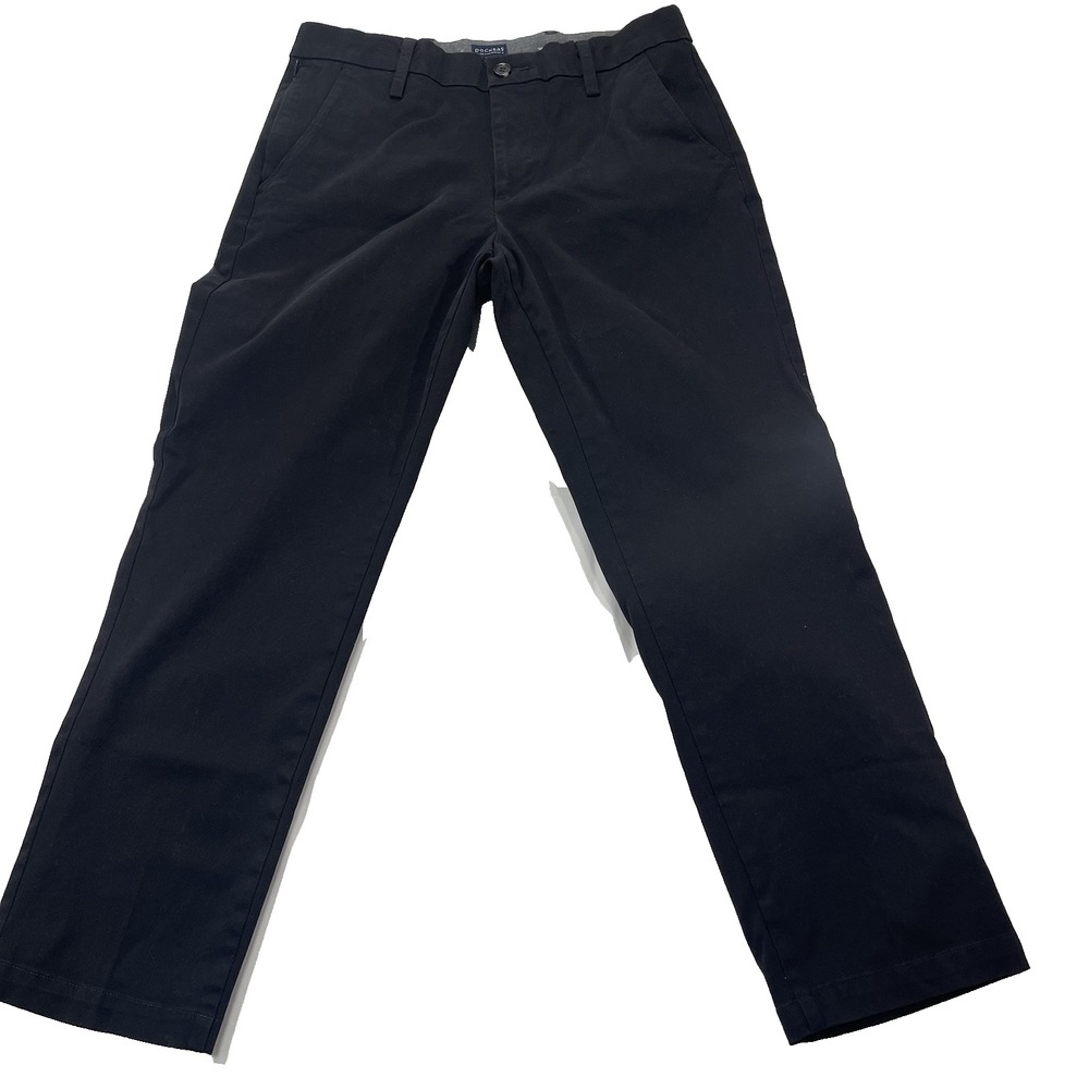 Dockers Chino Pant Men's Size 32 x 29 Black Slash Pocket Flat Front Straight Fit